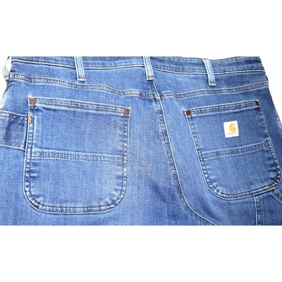 Carhartt Women's Relaxed Fit Pants Size 16 Short Blue Workwear Aesthetic - Picture 6 of 11